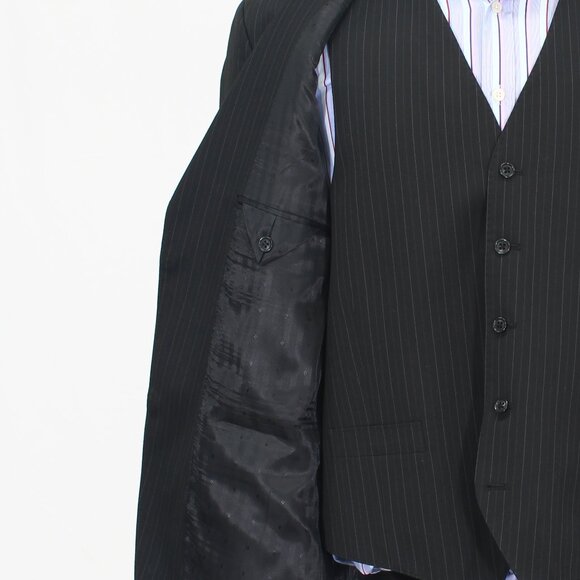 Sean John 44L 36x30 Black Full Suit 2-Button Stripe R623 - Picture 12 of 15